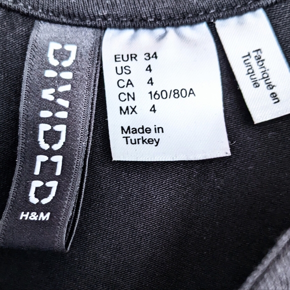 H&M Bodycon Little Black Animal Print Tank Dress, Sz 2 fit. 90s Party Vibes. - Picture 9 of 9